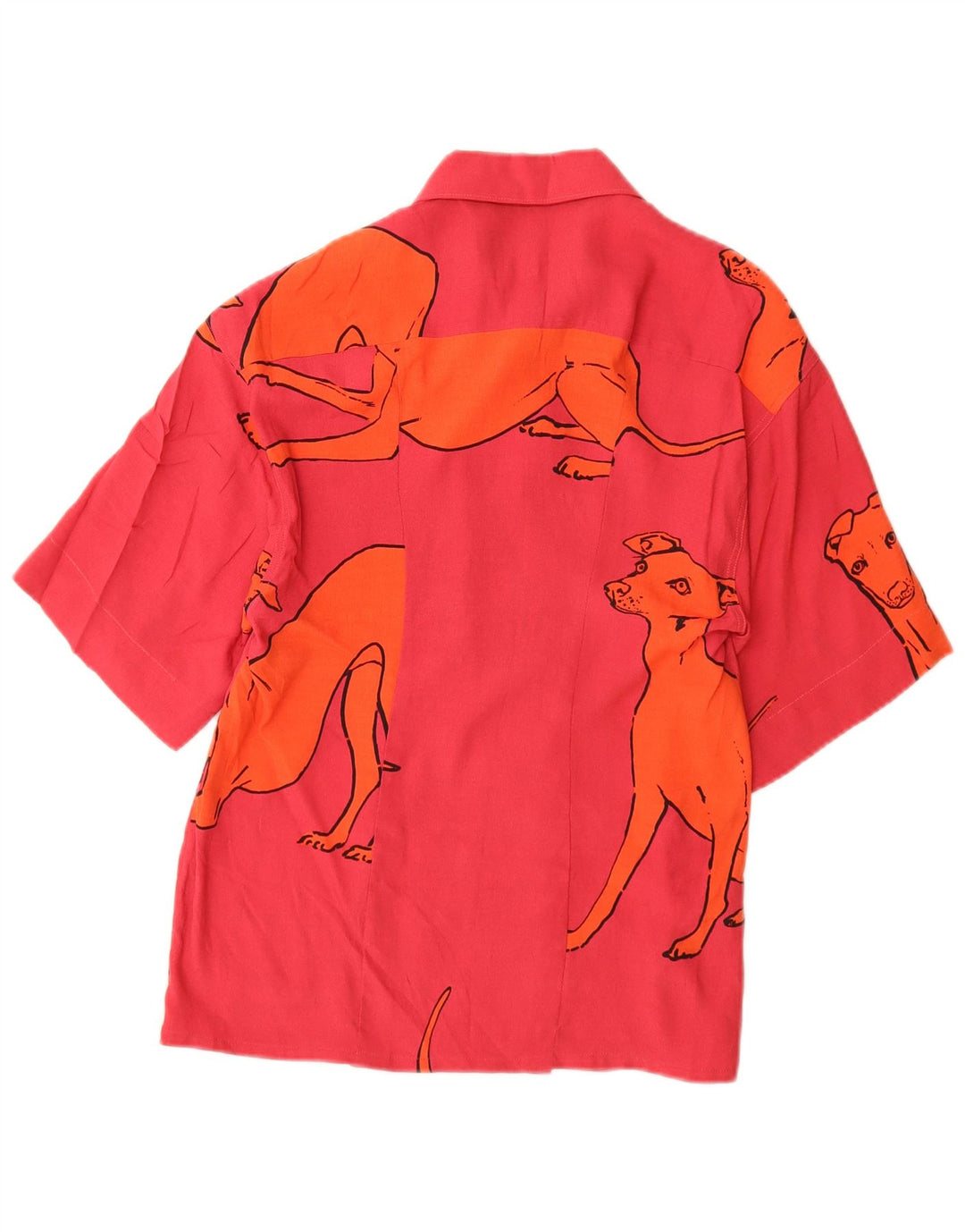 PAUL SMITH Chemise à Manches Courtes Femme IT 40 Petit Viscose Imprimé Animal Rouge