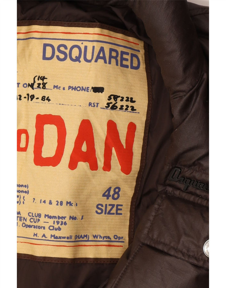 Dsquared Veste rembourrée zippée pour homme IT 48 Marron moyen Designer