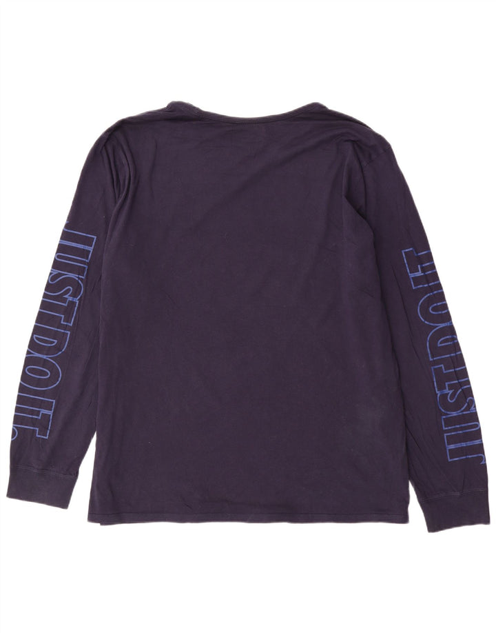 Nike T-shirt graphique à manches longues pour homme 2XL Bleu marine