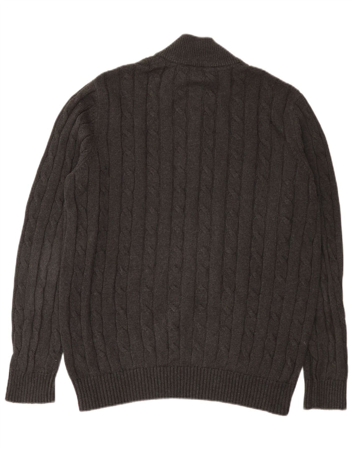 J. Crew Pull à col zippé pour homme Grand coton gris