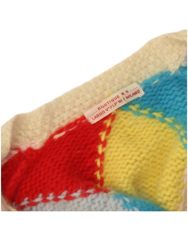 VINTAGE Womens Cardigan Sweater UK 14 Grand Argyle/Diamant multicolore