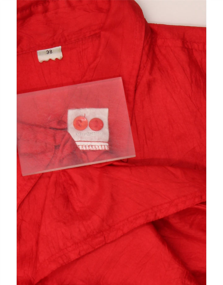 VINTAGE Chemisier Chemise Femme EU 38 Polyester Rouge Moyen