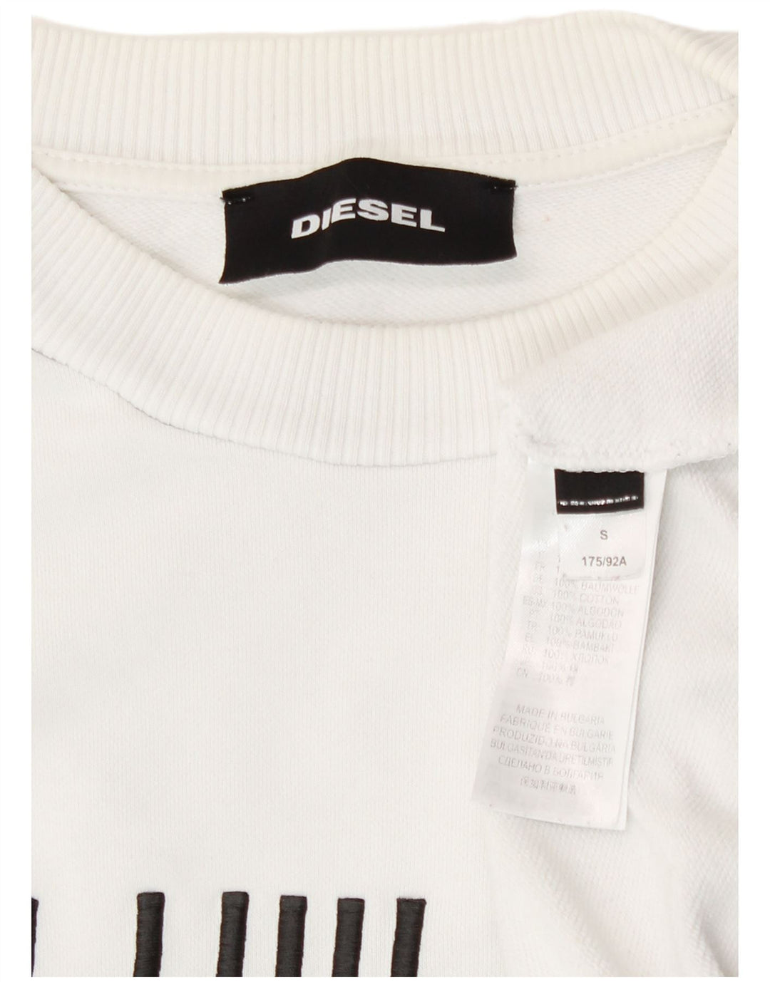 Diesel Sweat-shirt graphique pour homme Petit coton blanc