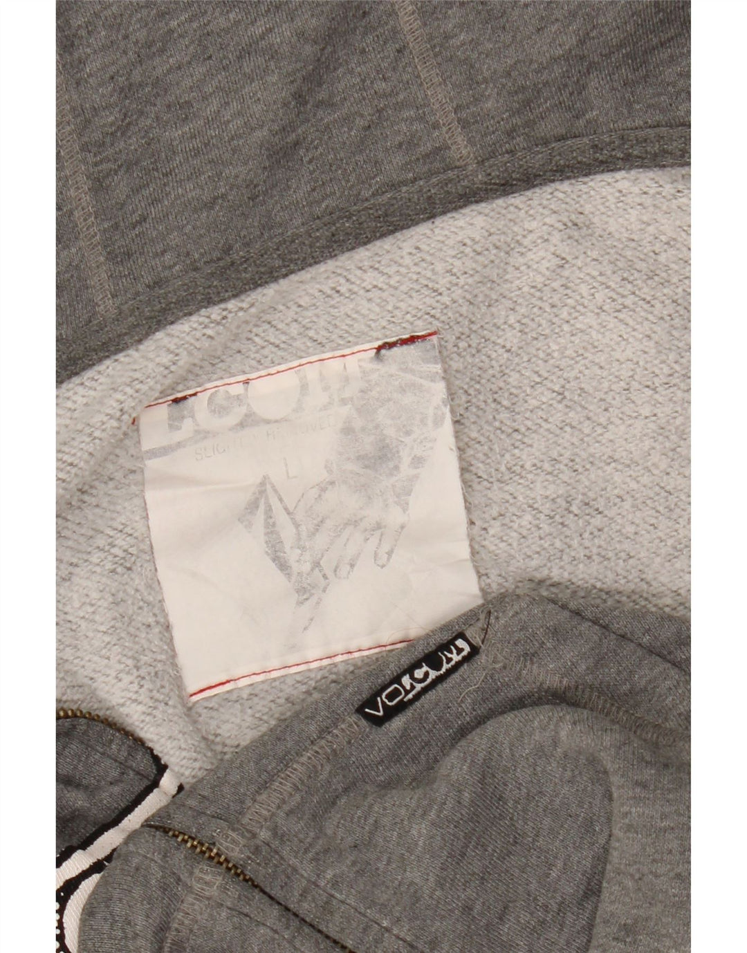 VOLCOM Pull à capuche zippé graphique pour femme UK 16 Large Gris