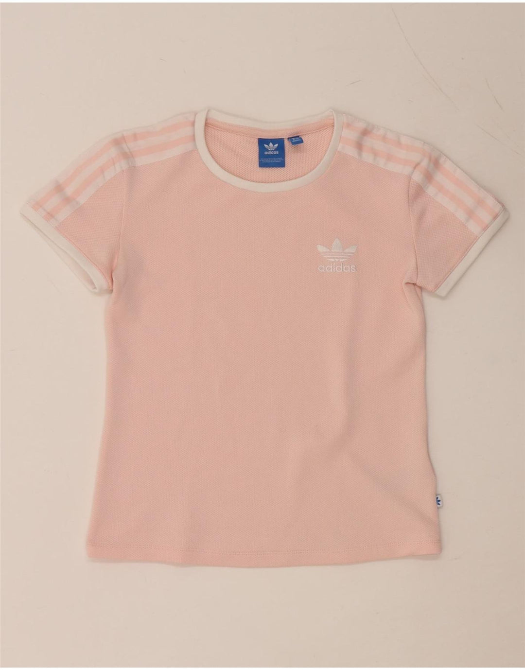 ADIDAS T-Shirt Femme UK 8 Petit Rose Polyester
