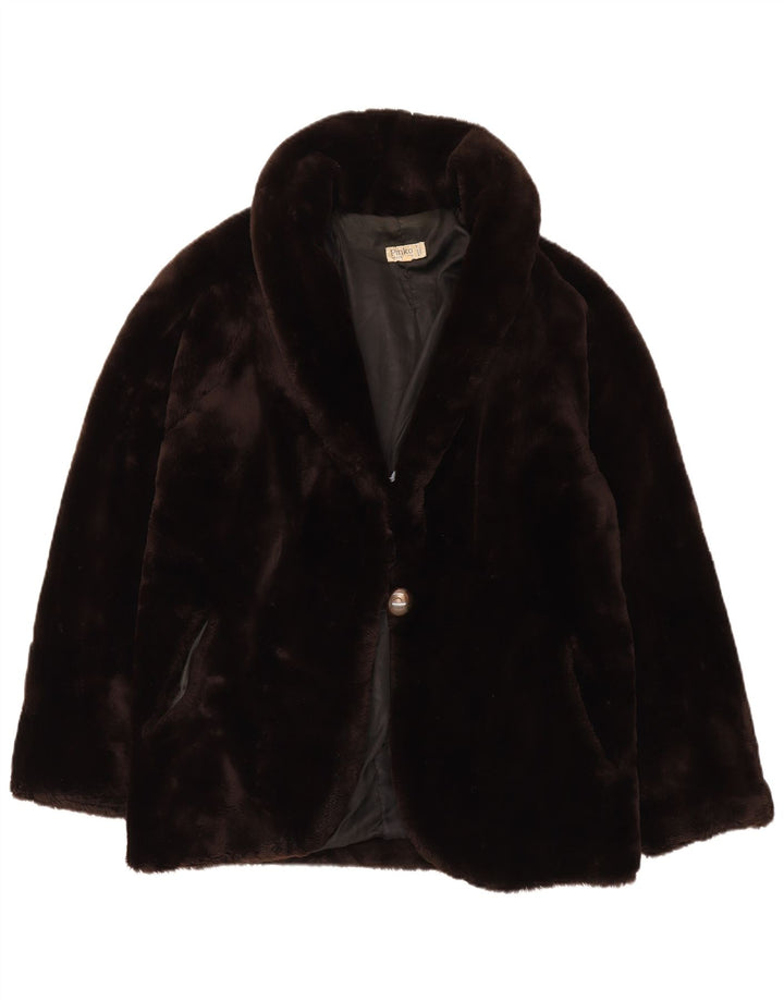 Pinko Veste en fausse fourrure pour femme Taille unique Marron