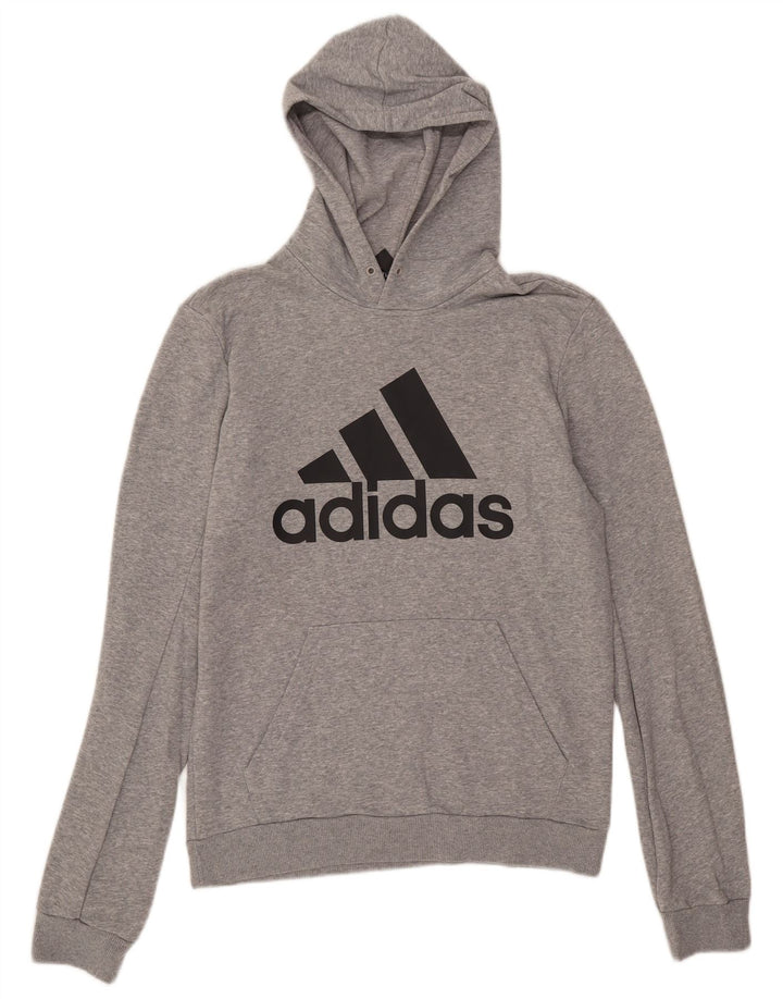 Adidas Pull à capuche pour homme en coton gris moyen