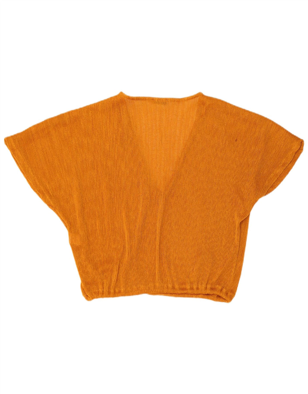 Zara Womens Short Sleeve Crop Top UK 14 Large Orange Polyester