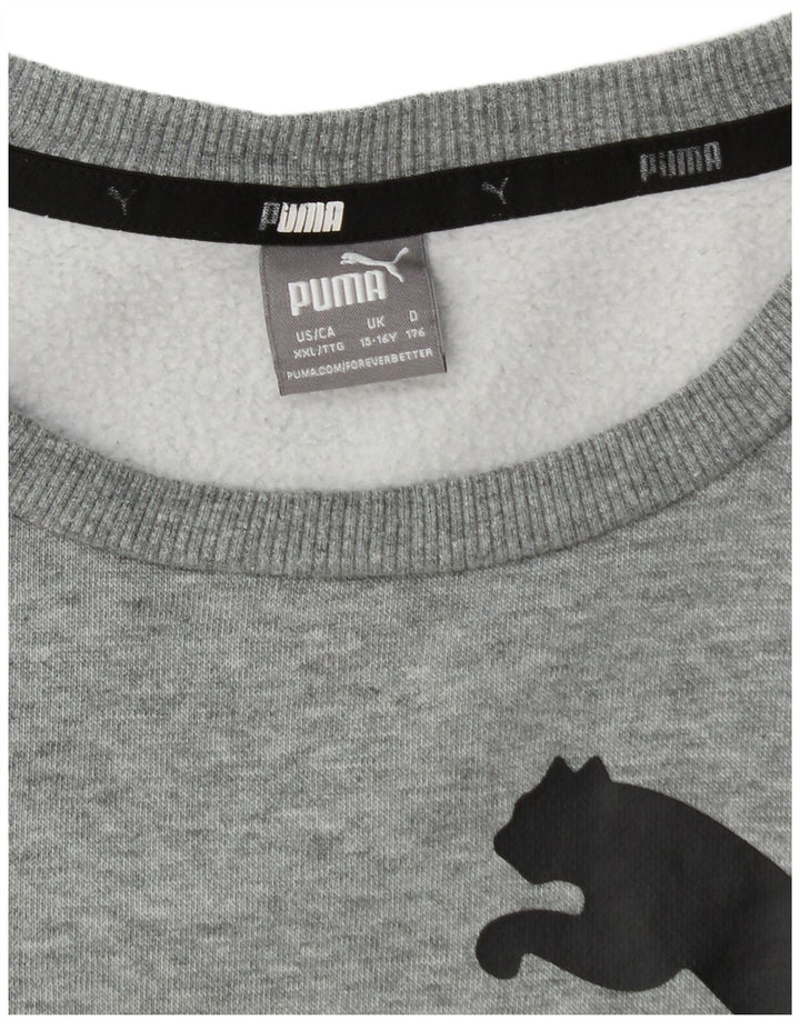 Puma Sweat-Shirt Graphique Garçon 15-16 ans Gris Moucheté
