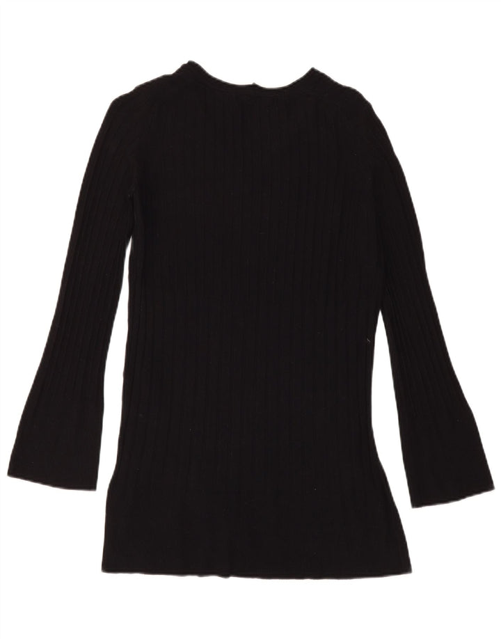 Marks & Spencer Pull col en V pour femme UK 8 Small Noir Viscose