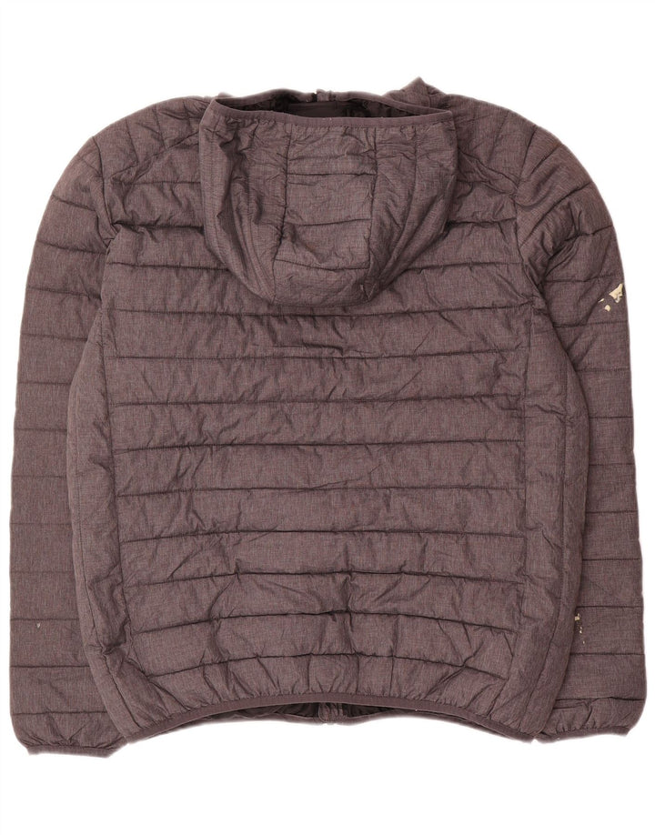 Ellesse Veste matelassée à capuche pour homme UK 42 XL Gris Polyamide