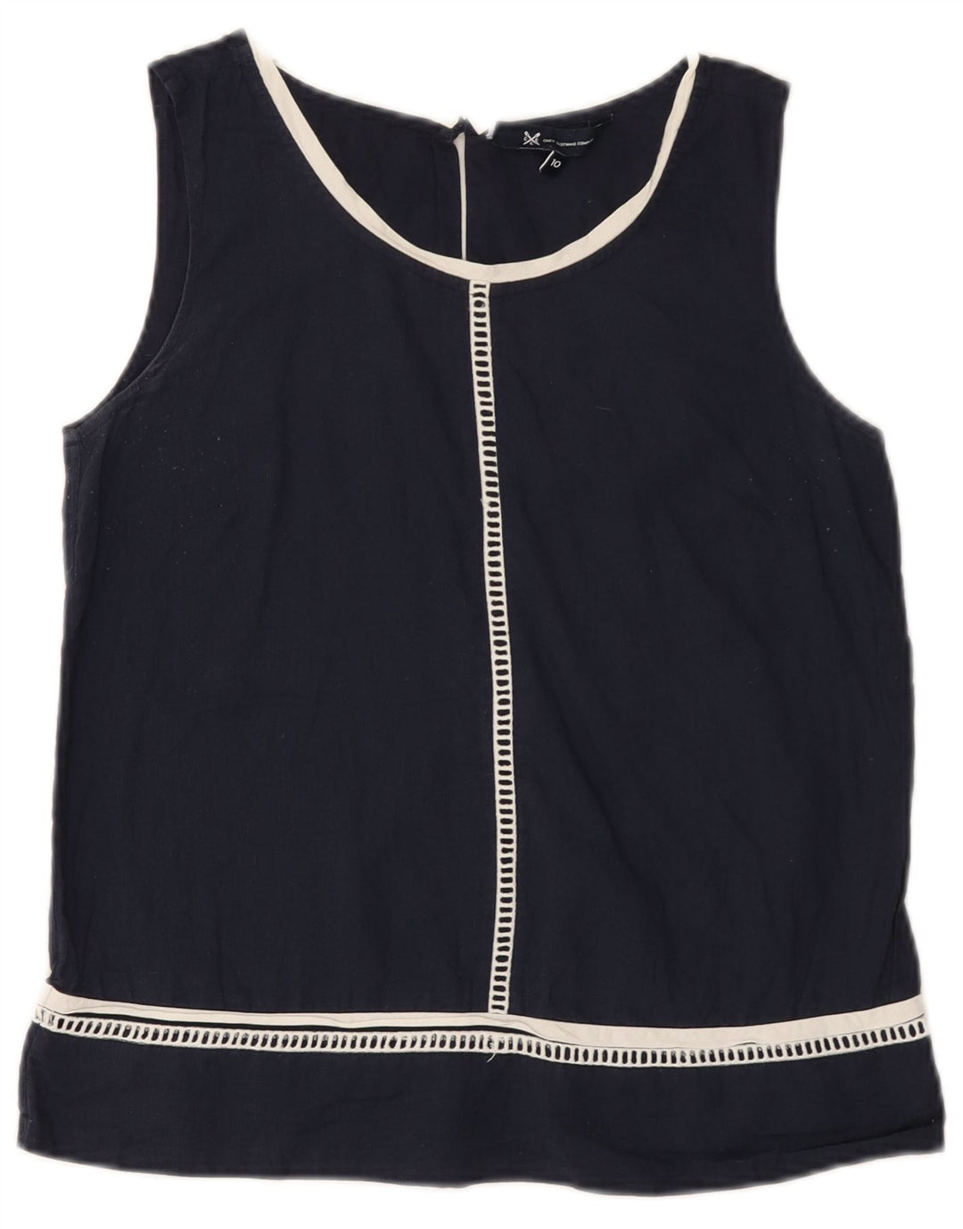 J. Crew Débardeur Femme UK 10 Small Bleu Marine Coton