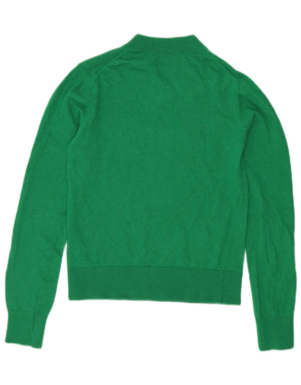 Massimo Dutti Pull col V pour femme UK 6 XS Vert laine