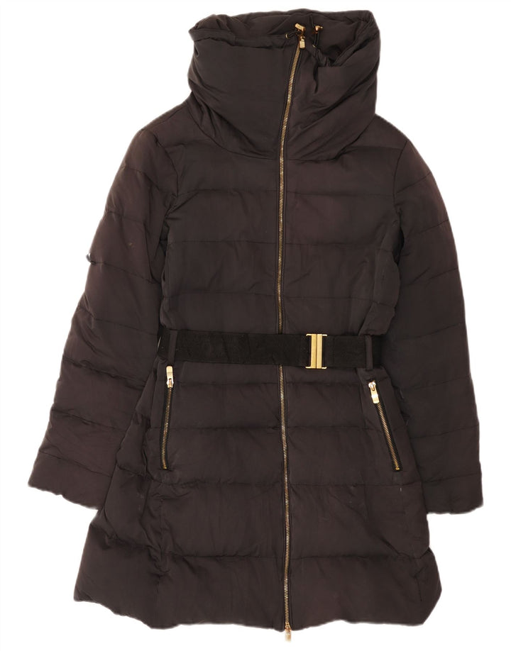 Zara Manteau rembourré pour femme UK 12 Medium Noir