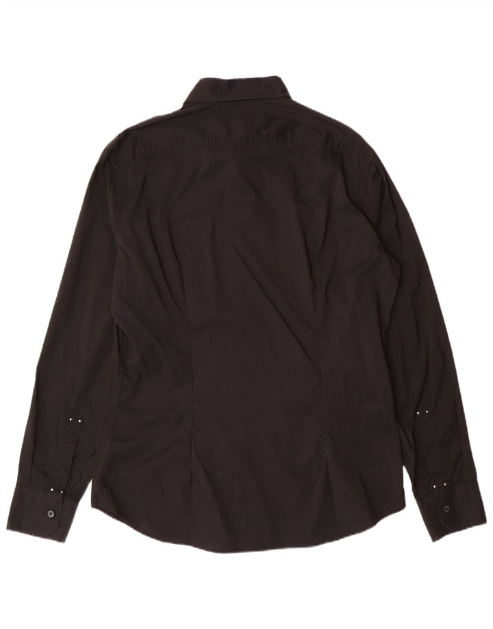 TRUSSARDI JEANS Chemise Homme Large Noir Coton