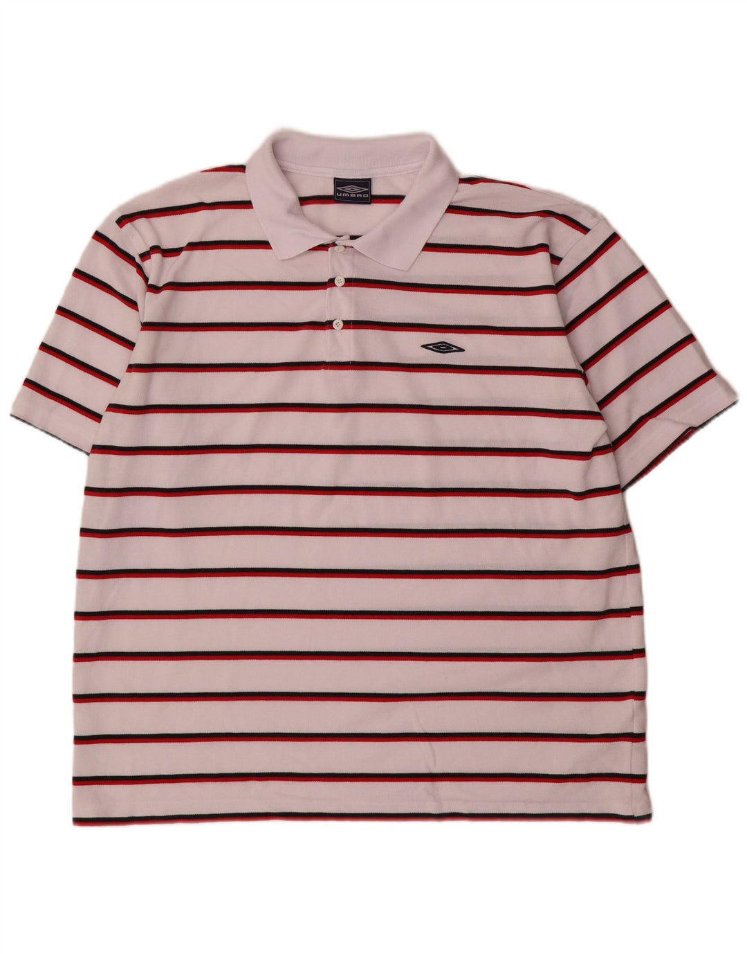 Umbro Polo Homme 2XL Blanc Rayé Polyester