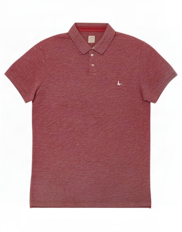 Jack Wills Polo Homme XL Coton Chiné Bordeaux