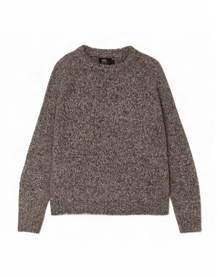 Zara Pull Col Bateau Homme Large Gris Moucheté