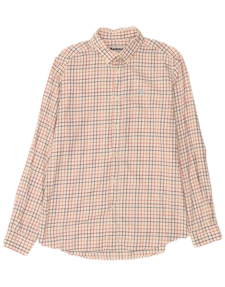 Barbour Chemise ajustée pour homme en coton à carreaux blancs
