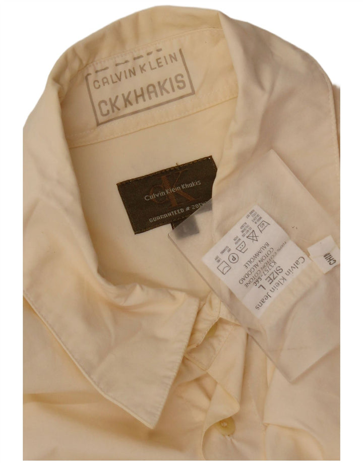 CALVIN KLEIN Chemise Homme Large Jaune Coton