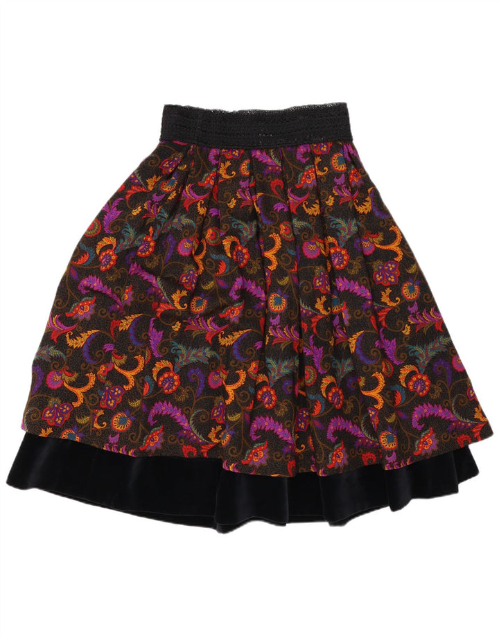 jupe à plusieurs niveaux femme vintage W27 Petite laine Paisley multicolore