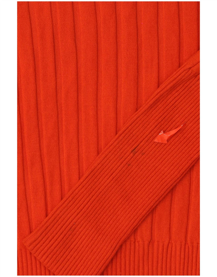 Zara Pull court à col roulé pour femme UK 12 Orange moyen