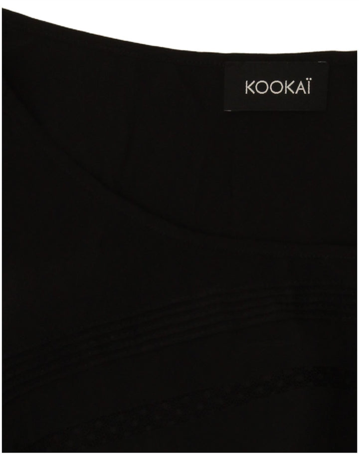 Kookai Robe trapèze à manches longues pour femme UK 12 Noir moyen