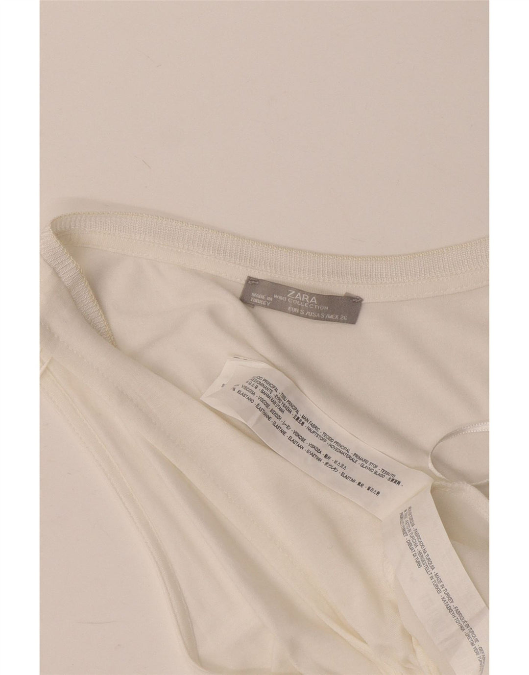 Zara Womens Crop Vest Top UK 8 Petit Viscose Blanche