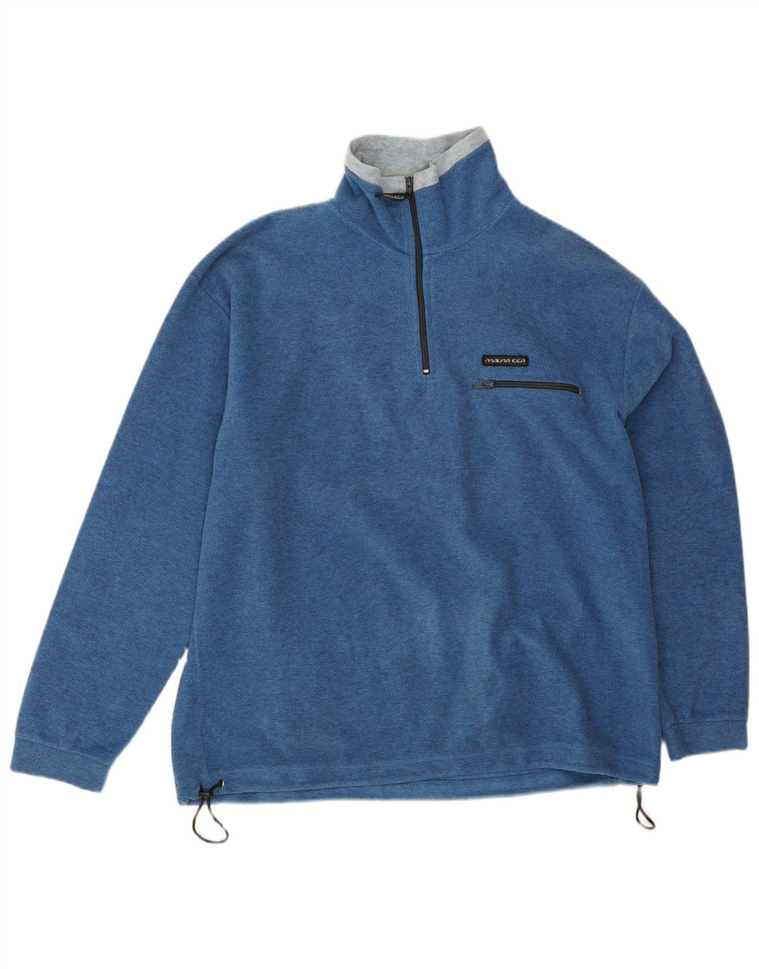 Mauna Kea Pull polaire à col zippé pour homme en polyester moucheté bleu moyen