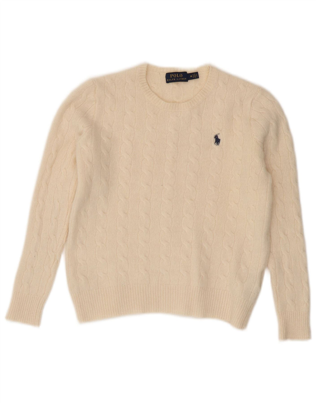 Polo Ralph Lauren Pull ras du cou pour femme UK 12 Medium Off White