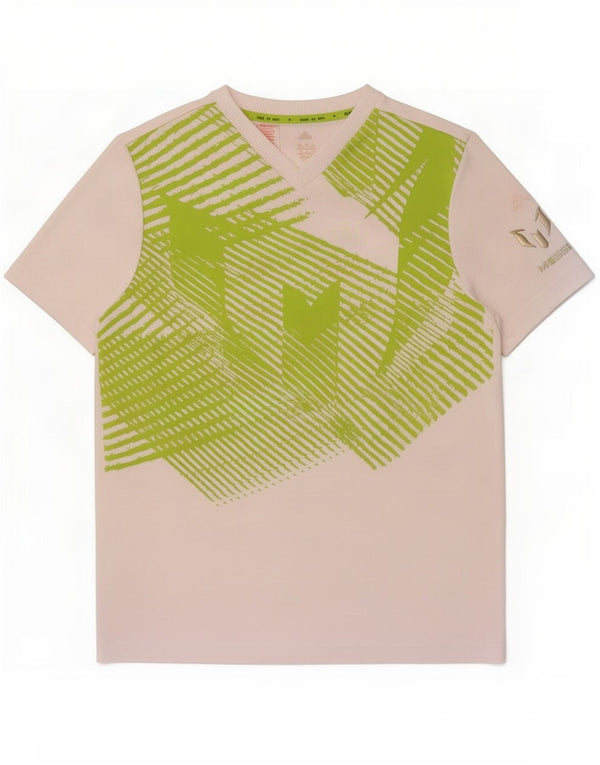 Adidas Garçon Climalite Graphic T-Shirt Top 13-14 ans Blanc Polyester