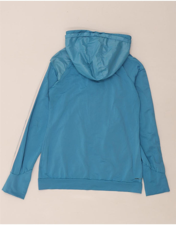 Adidas Pull à capuche zippé pour femme UK 10 Petit Bleu Polyester