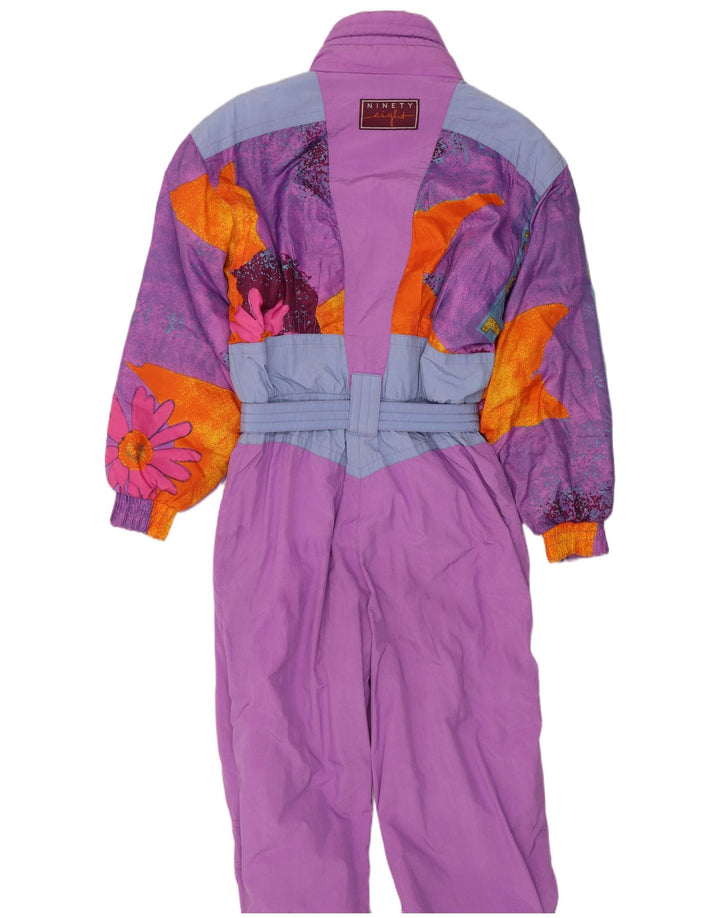 Ninety Eight Combinaison de ski pour femme UK 14 Medium Violet Colourblock Retro