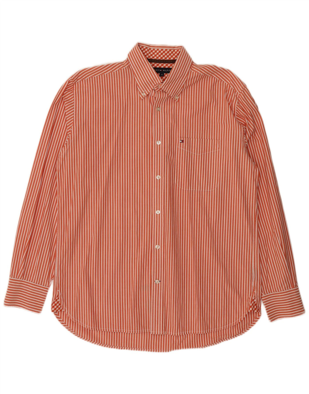 Tommy Hilfiger Chemise homme en coton à fines rayures orange moyen