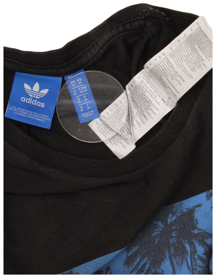 ADIDAS T-shirt graphique pour homme en coton noir moyen