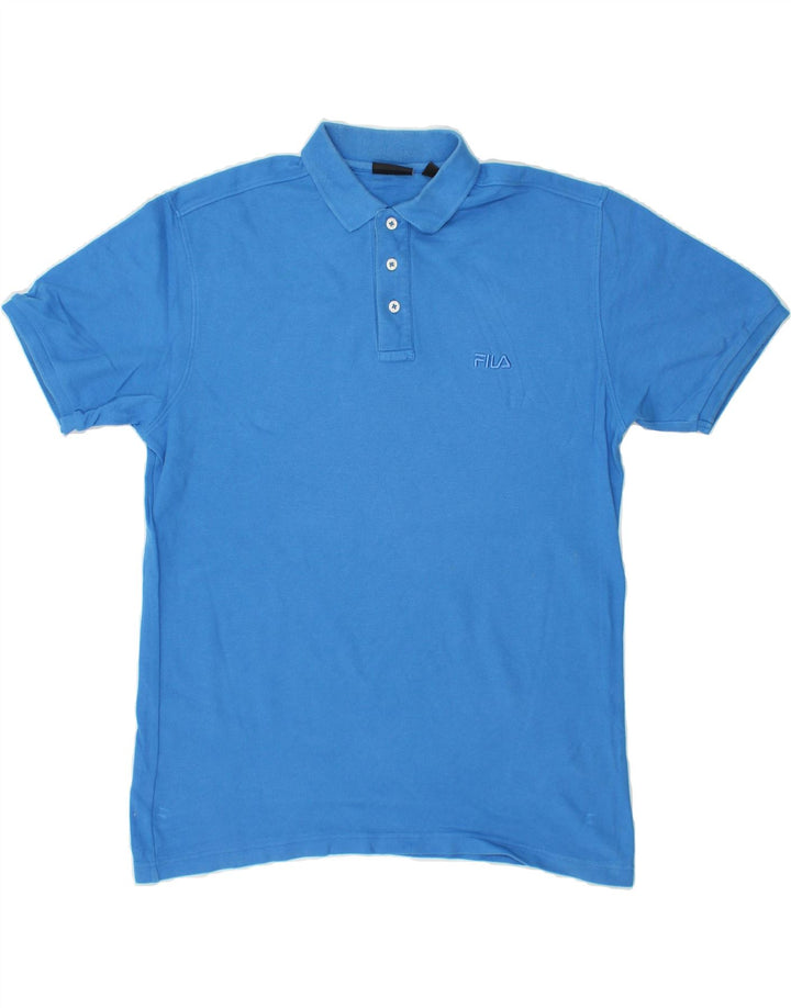 FILA Mens Polo Shirt Large Blue Cotton Vintage Fila and Second-Hand Fila from Messina Hembry 