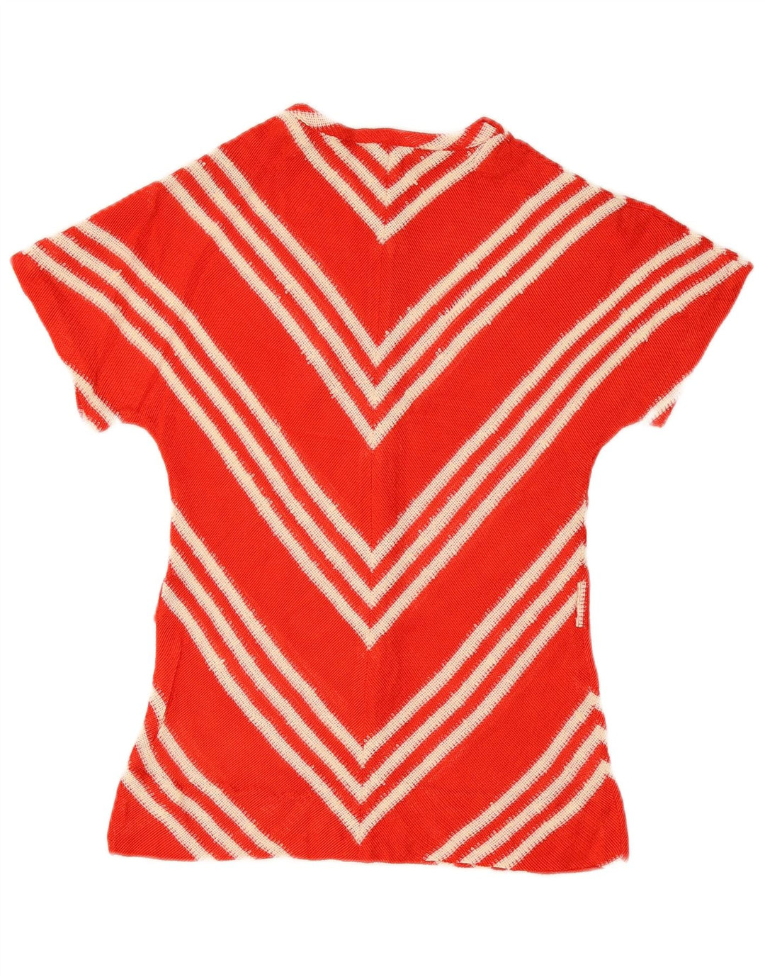 vintage Femme Tricot Blouse Top EU 40 Chevron Rouge Moyen