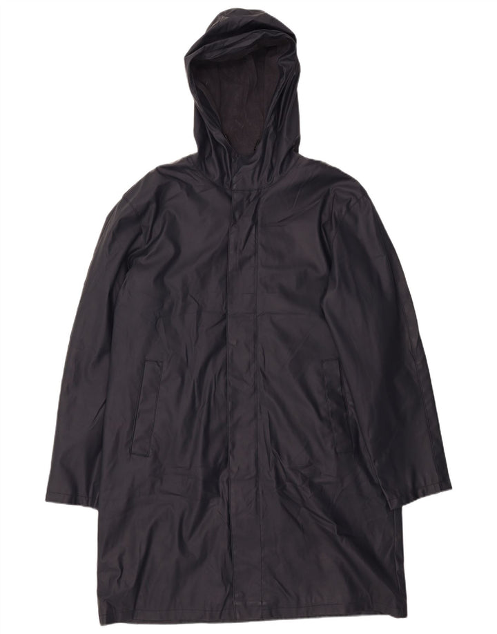 ZARA Manteau coupe-vent à capuche pour homme UK 40 Large Bleu Marine Polyester