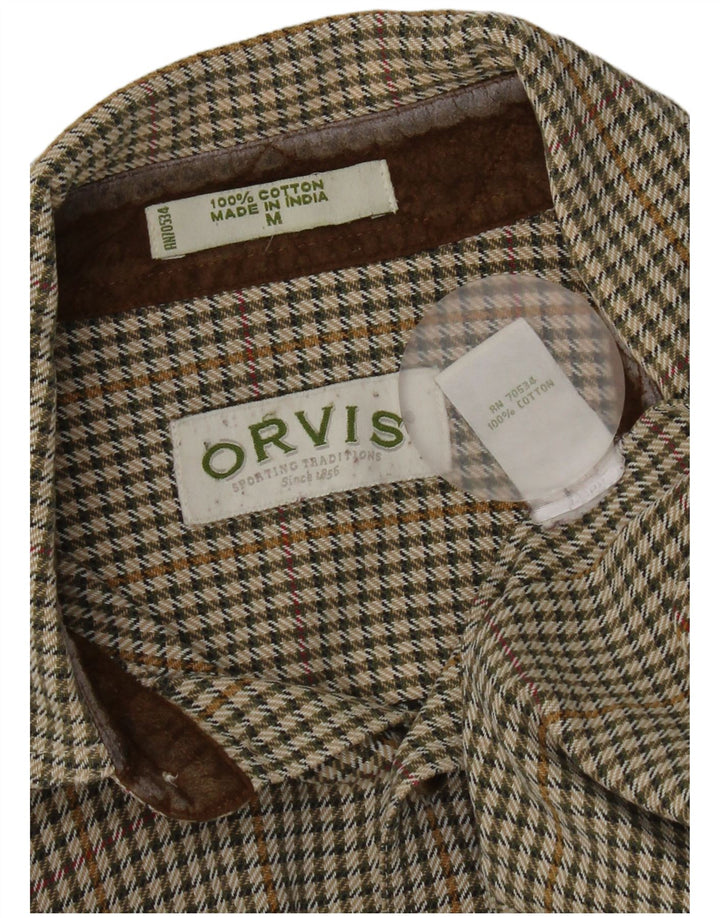 Orvis Chemise en flanelle pour homme en coton pied-de-poule vert moyen