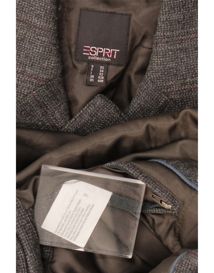Esprit Veste blazer longue à 3 boutons pour homme UK 42 XL Gris laine