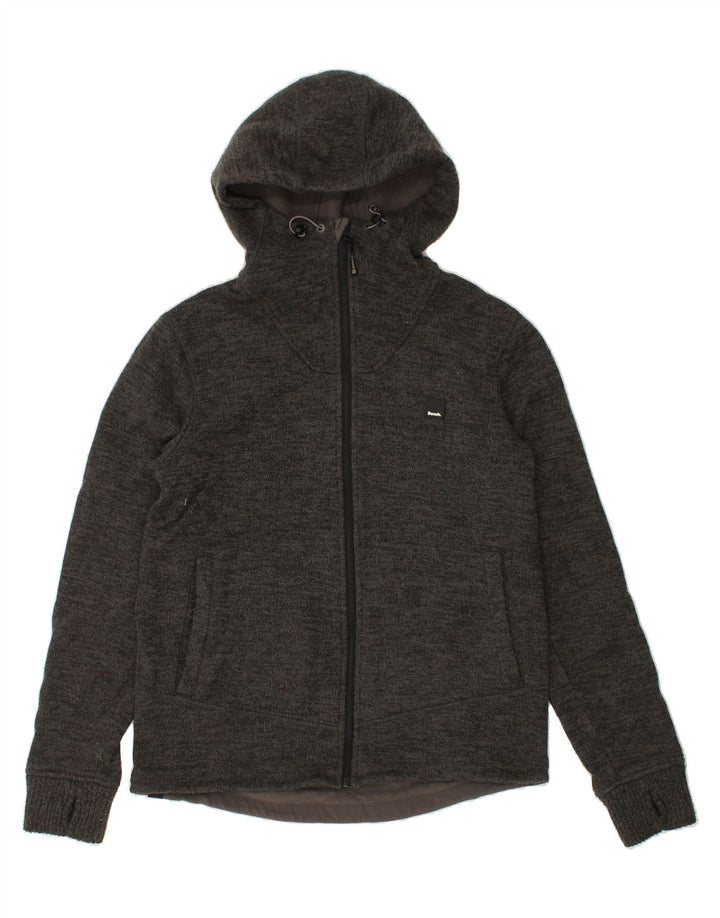 BENCH Womens Zip Hoodie Sweater UK 16 Large Grey Acrylic Vintage Bench and Second-Hand Bench from Messina Hembry 