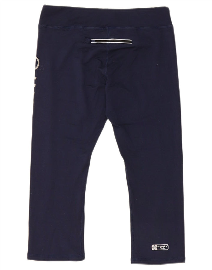 Superdry Legging Capri Graphique Femme UK 6 XS Bleu Marine Polyester