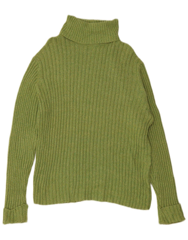EDDIE BAUER Pull col roulé pour femme UK 18 XL Coton vert