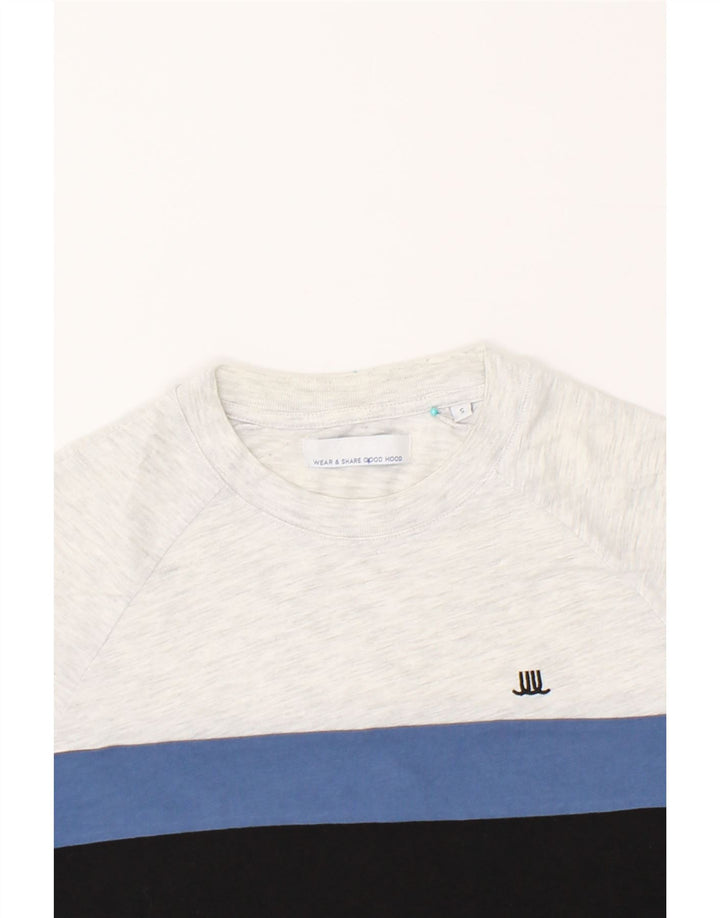 JULES Mens T-Shirt Top Small Black Colourblock Cotton Vintage Jules and Second-Hand Jules from Messina Hembry 