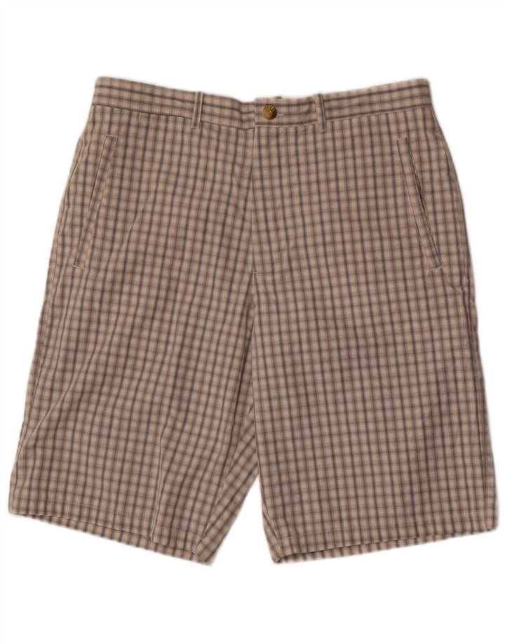 Marks & Spencer Short Chino Homme W34 Grand Coton à Carreaux Beige