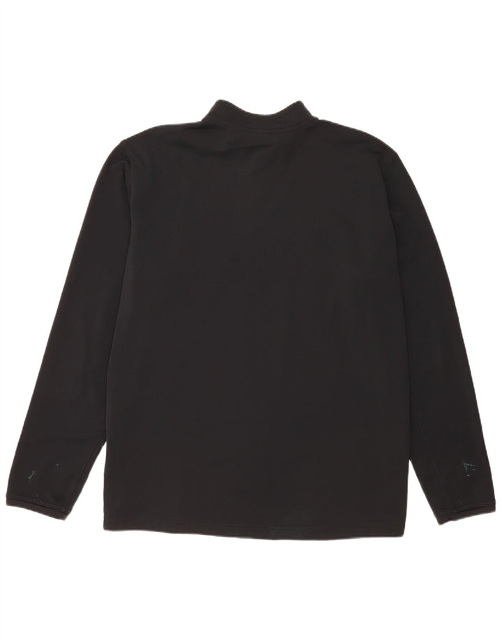 Nike Hommes Dri Fit Zip Neck Pull Survêtement Top 2XL Noir Polyester