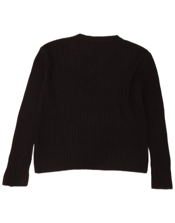Zara Pull col V pour homme en acrylique noir Large