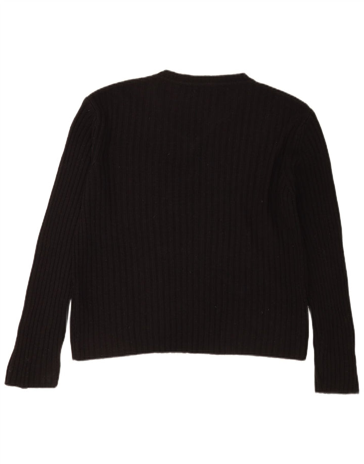 Zara Pull col V pour homme en acrylique noir Large