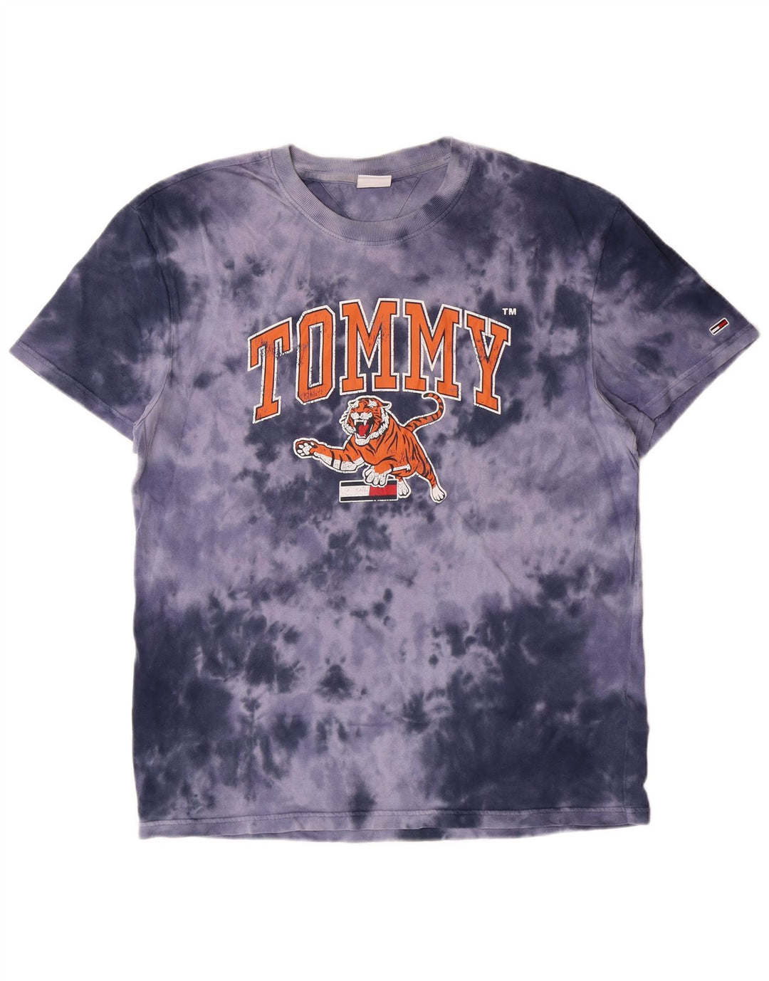 TOMMY HILFIGER T-Shirt Graphique Homme Grand Bleu Tie Dye Coton