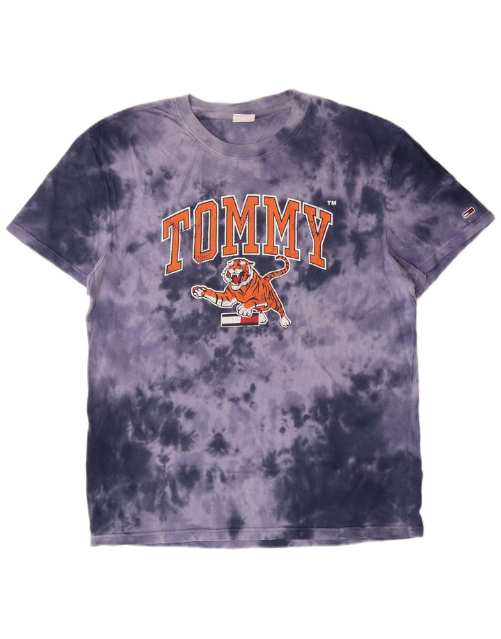 TOMMY HILFIGER T-Shirt Graphique Homme Grand Bleu Tie Dye Coton